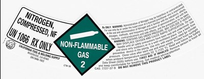 NITROGEN SHOULDER LABEL - Cal Tool Nitrogen Compressed SL
